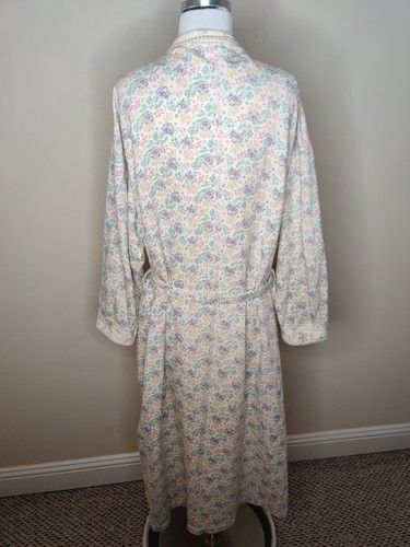 Carole Hochman Floral Robe Size Large 100% Cotton Belted Pockets - Picture 8 of 9