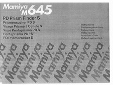 Mamiya M645 PD Prism Finder S Instruction Manual Reprint