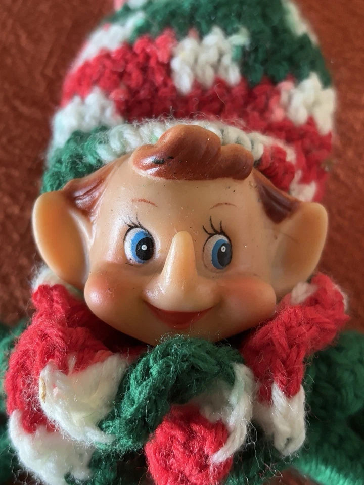 Toallero vintage de ganchillo pixie/elfo decoración de cocina de Navidad Foto 2 de 4