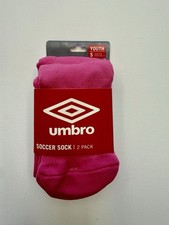 Umbro Pink Soccer Socks 2-Pack Youth Size Small 13k-4 in Original Pkg