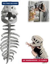 Dinosaur Skeleton Costume - 3D Spinosaurus Skull Mask Plush Spine - Soft Cospl