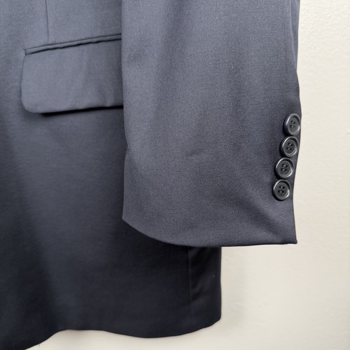 Brooks Brothers 1818 Madison Sport Coat 44 Black Wool 2-Button USA Long - Picture 3 of 10