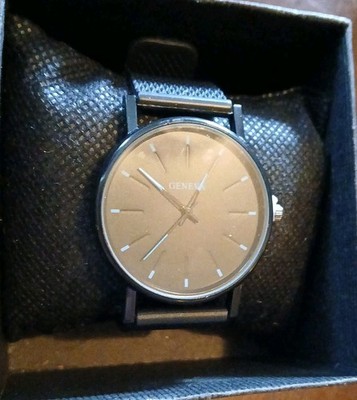 Geneva Men's Black Face NICE Analog Watch FREE SHIPPING 