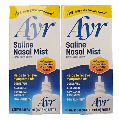 Ayr Saline Nasal MIST 1.69oz ( 2 pack ) ^^ NEW LOOK ARRIVING!