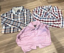 Gap Nautica U.S. Polo Assn Boys S 14/16 Button-Up Shirts Plaid Long Sleeve Lot