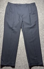 Lauren Ralph Lauren Dress Pants Mens 38x30 Blue Pleated Front Cuff Ankle Stylish