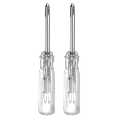 2Stke PH0 Mini Phillips Schraubendreher 2mm Magnetischer Kreuzkopf,Transparent