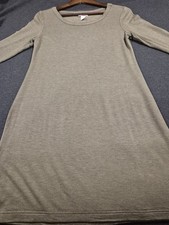 Loft Outlet Lounge Olive Long Sleeve A-Line Soft Cozy Dress Size Small