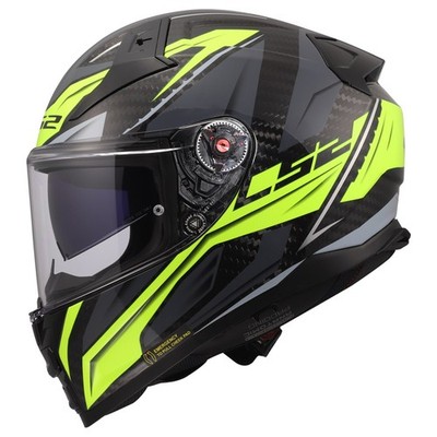 LS2 FF811 Vector II C Savage H-V Carbon Motorradhelm Gr. XL - Schwarz Neon-Gelb