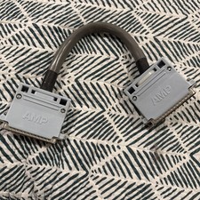 Heavy Duty 37-Pin Male Connectors DB37M 12  Cable, 1 ft AMP Extender, Vintage