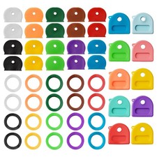 50pcs Key Cap Covers, Silicone Colorful Key Tags Identifiers Protectors - Ass...