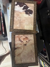 Wooden Hanging Prints of Dog and Quotes. Wall Art.