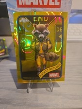 2025 Topps Chrome Marvel Rocket Raccoon #120 Yellow Lava Refractor