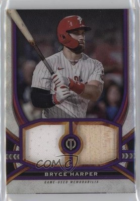 2023 Topps Tribute Dual Relics Purple 21/50 Bryce Harper #DR-BH k4s