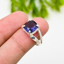 London Blue Topaz Gemstone 925 Sterling Silver Handmade Jewelry Ring Gift