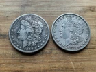 US Morgan Silver Dollars 2 coins circulated details Pre 1904 Lot W19