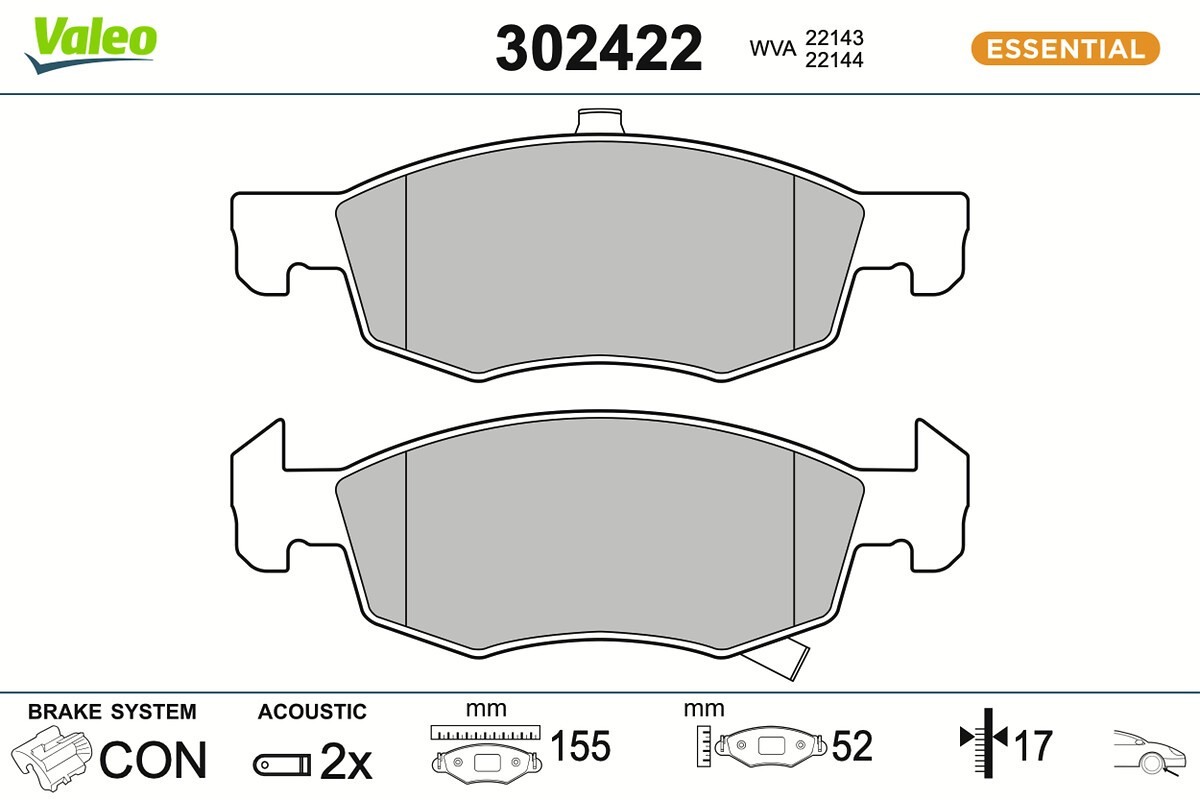 2x ✅Fits VALEO 302422 HAM PADS. FIRST   ⭐UK Seller⭐