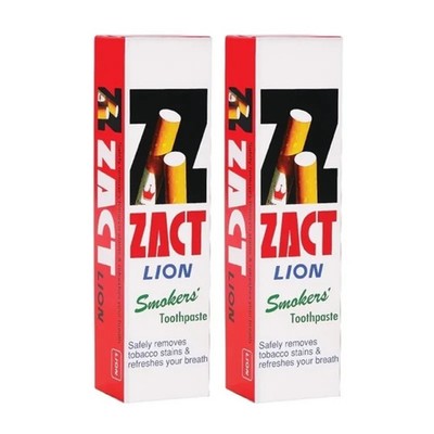 2 x Zact Lion 160g Zahnpasta Raucher entfernen Teer Zahnflecken aufhellen