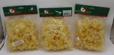 Set of 3 Kurt S Adler Christmas Garland Popcorn White And Yellow 9' Long Vintage