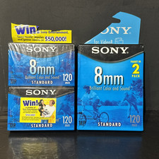 4 Sony 8mm P6-120MPL 120 Minute Video 8 MP Standard Video Tapes - Sealed