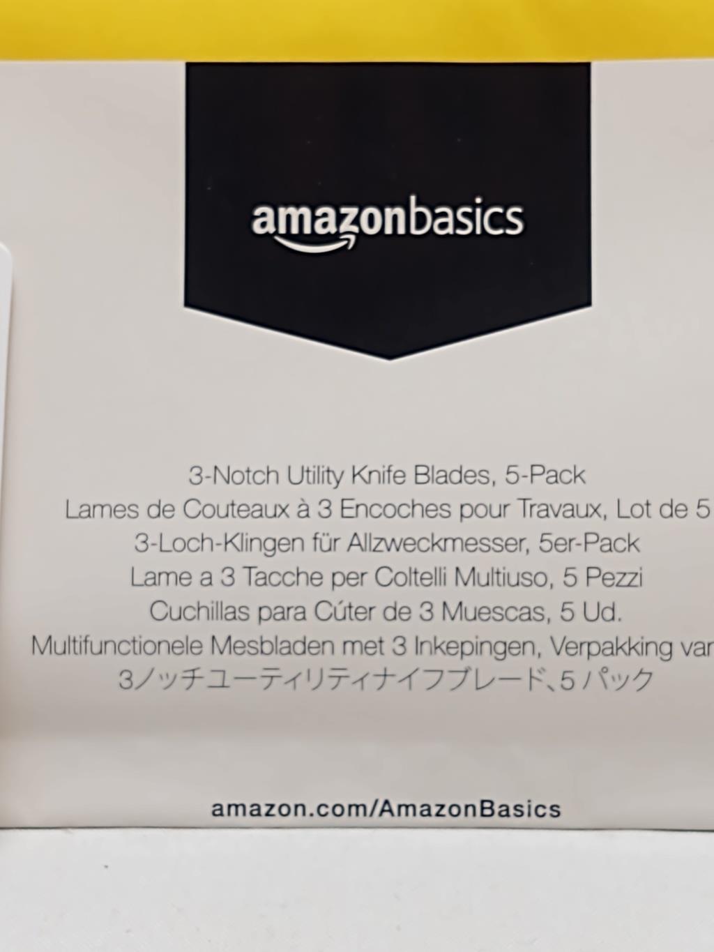 Amazon Basics 3-Notch Utility Knife Blades, Two Each 5-packs (10 total)