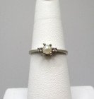 14K White Gold Pearl Diamond Ring Size 6 - 6.25 — photo 1