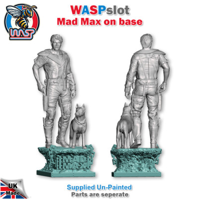 Mad Max Und Hund Mit Basis Unbemalte Figuren 1:18 Maßstab Wasp