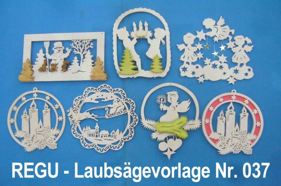 REGU - Laubsägevorlagen Nr.037 " Weihnacht´n an Arzgebirg " Teil 2 - 7 Motive ++ - Bild 1 von 4