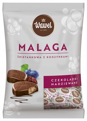 Wawel MALAGA Cream & Raisin - Chocolate Bag 1KG  / 35.3 oz