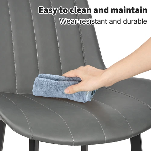 2 Pcs Faux Leather PU Padded Dining Chairs Kitchen Dining Room Chair Set Family - Picture 10 of 15