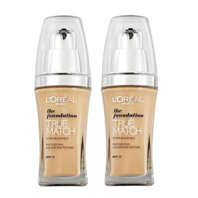 2 x 30 ml Loreal Paris Perfect Match / True Match Make-up D7/W7 Golden Amber