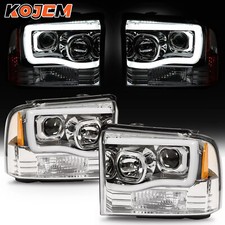 Projector Headlights LED DRL For 2005 2006 2007 Ford F250 F350 F450 F550 Lamps