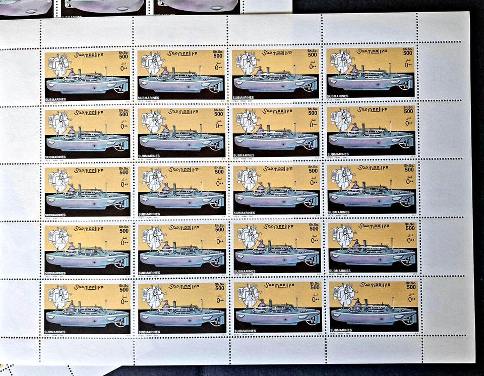 Somalia 2000 MNH Submarines U Boats 60 Stamps 3 Full Sheets Mi €280.00 - Image 3 of 4