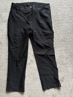 Chicos Pull On Stretch Pants Women's 3P(16P) Black Solid Pockets