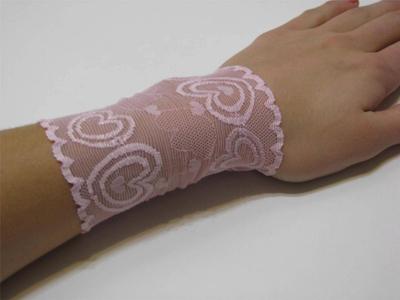 PALE PINK Lace Wrist Cuff, Stretch Lace Bracelet, Arm Band, Tattoo