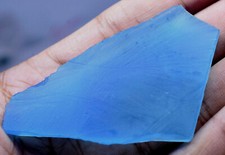 Untreated 134.10 Ct Natural Chalcedony Deep - Blue Translucent Superb Rough Slab