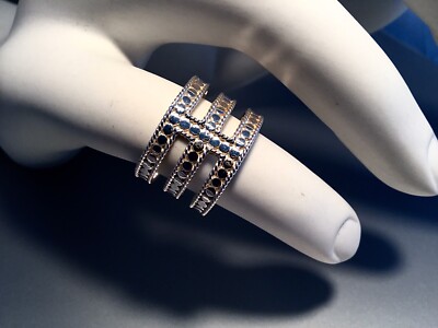 ANNA BECK STERLING SILVER GILI WIRE TRIPLE BAR RING