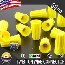 50 Yellow Twist-On Wire Connector Connection nuts 18-12 Gauge Barrel Screw PCS