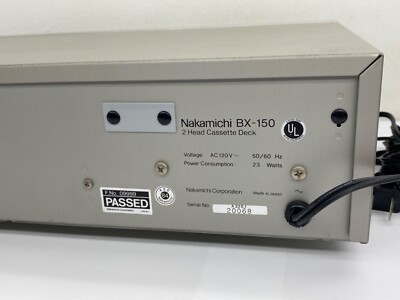 Vtg. Nakamichi Bx-150 2 Head Cassette Deck BX150 Working for