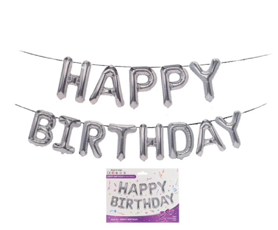 16″ Mylar Foil Birthday Letter Balloons – “BIRTHDAY” Party Banner Decoration Kit - Image 4 of 4
