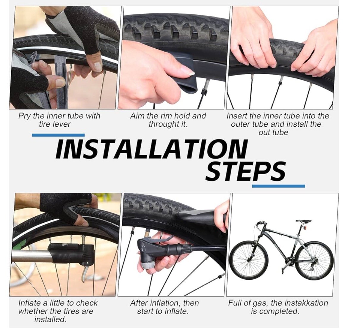 Tire Levers 22 Inch Bicycle Inner Tube Pack Bike Tube With Tire