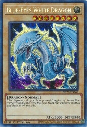 *** BLUE-EYES WHITE DRAGON *** PRISMATIC SECRET RARE MP22-EN266 (NM) YUGIOH! - Afbeelding 1 van 1