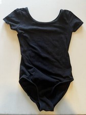 LEOTARD Girls Kids Size 4T Short Sleeve Solid Black