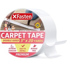 XFasten Carpet Tape Double Sided - 3  x 20 yds Carpet Tape for Area Rugs