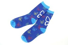 BLUE BUTTERFLY ART PRINT 1 PAIR SOFT CREW SOCKS NEW