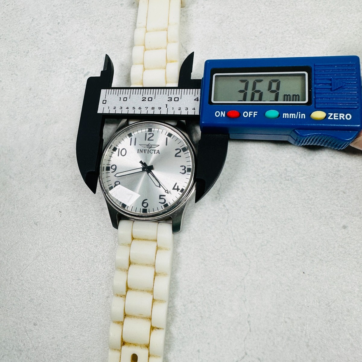 Invicta Angel Watch Womens 37mm White Silicone Band Silver Tone With Case Invicta Angel Watch Womens 37mm White Silicone Band Silver  main image 4