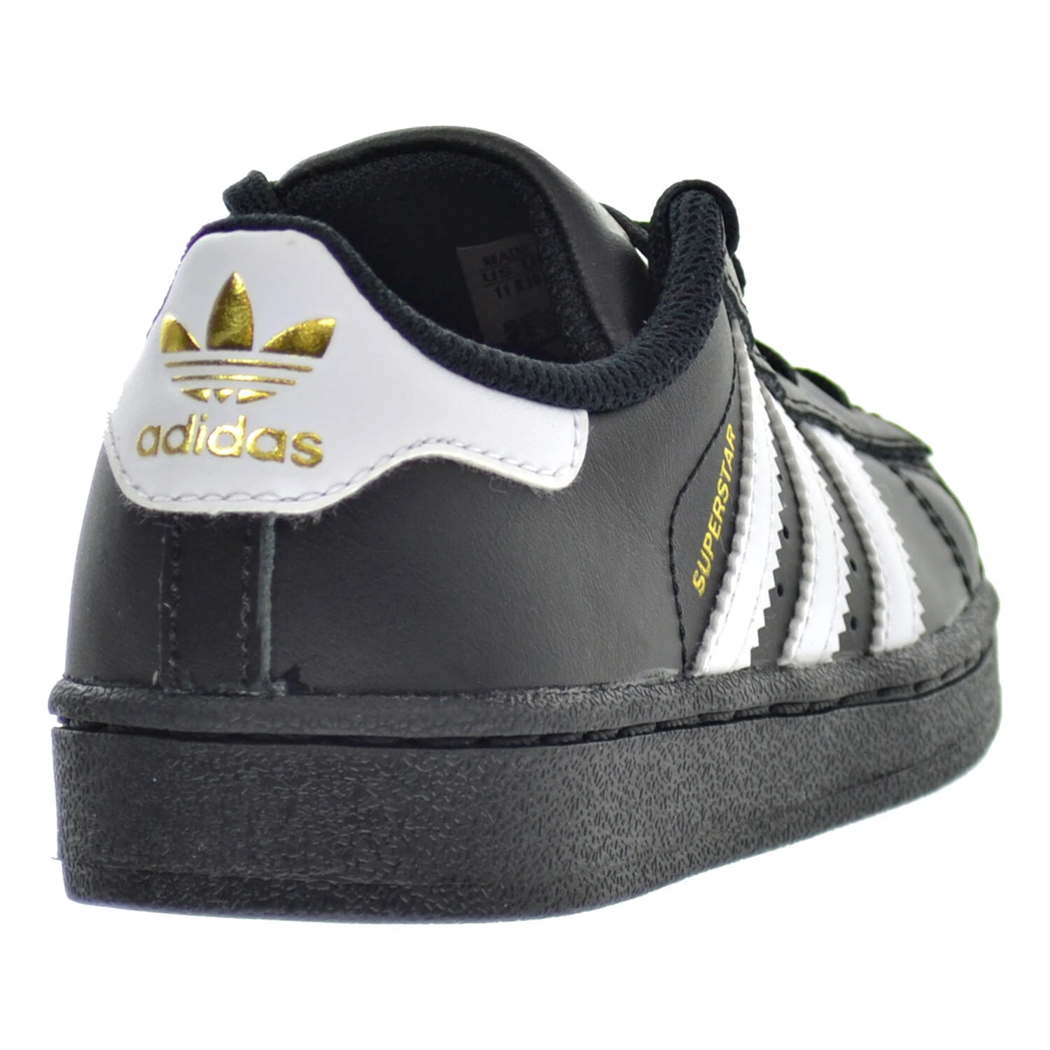 PANTOFOLA D’ORO Adidas Originals Ragazzi Adidas Originals Superstar nero bianco oro*TAGLIA 12*
