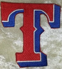 Texas Rangers T 3" Iron On/Sew On Embroidered Patch~ Free Tracking!