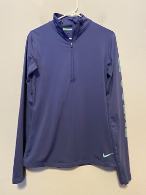 Nike Pro 1/2 Zip Pullover Dri Fit Mock Neck Women's Large Purple