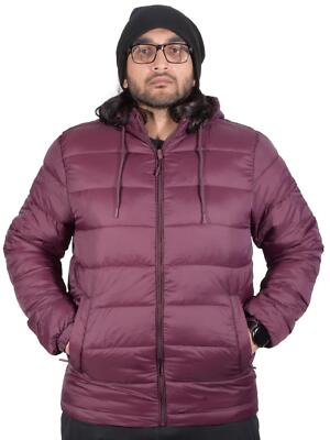 Mens Bomber Jacket Padded Warm Quilted Puffer Water Resistant Winter Hooded Coat